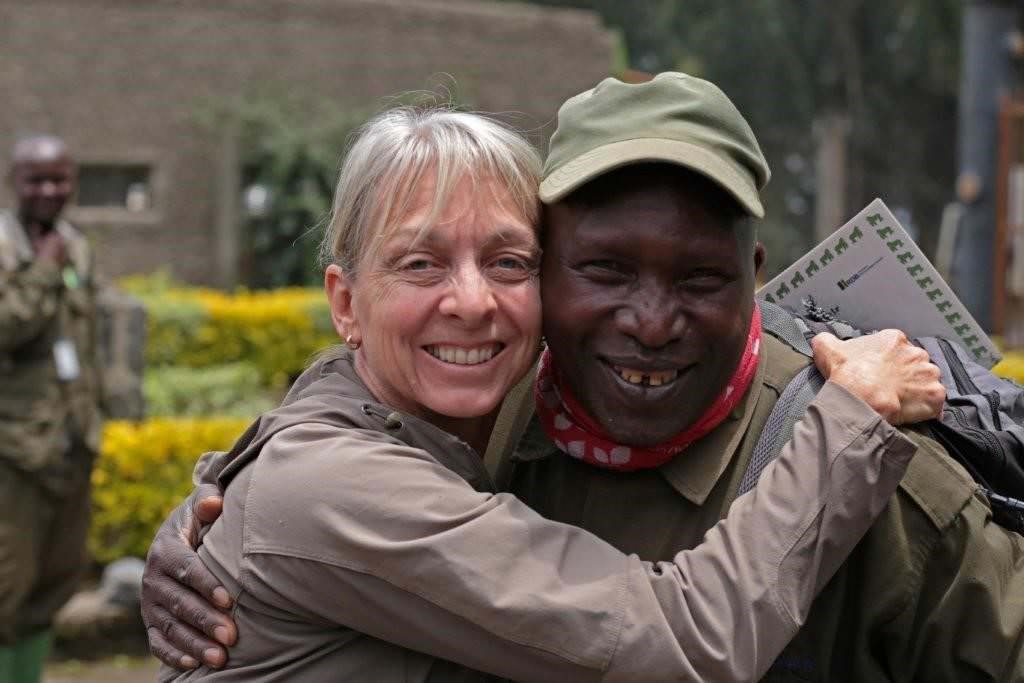 Sher with gorilla trekking guide Francois