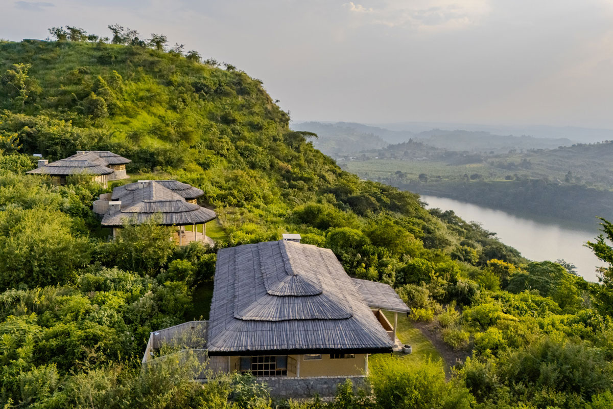 Kibale Lodge overlooking the surrounding landscape
